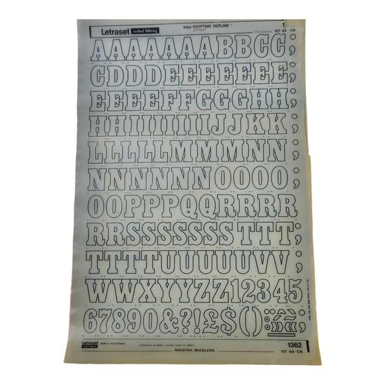 Imagem de Letraset Decalque   25 X 38cm Letras Adesivas 24,6mm Altura