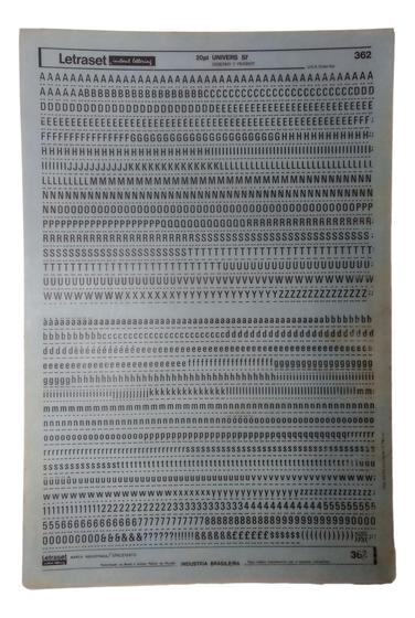 Imagem de Letraset Decalque 25 X 38cm Letras Adesivas  5.2mm De Altura