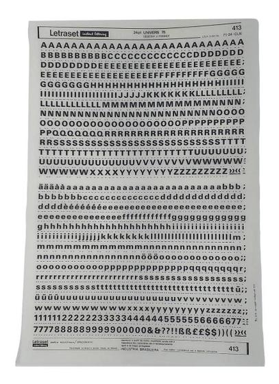 Imagem de Letraset Decalque 25 X 38Cm Letras Adesivas 6.2Mm Altura