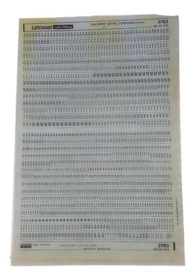 Imagem de Letraset Decalque 25 X 38Cm Letras Adesivas 6.2Mm Altura