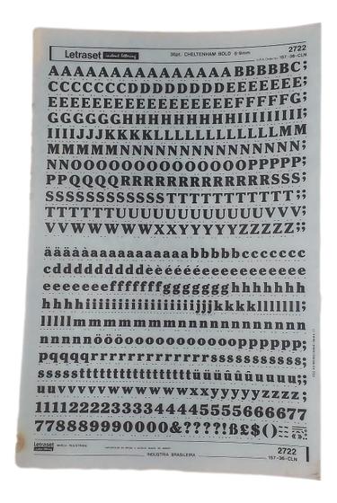 Imagem de Letraset Decalque 25 X 38cm Letras Adesivas 8.9mm Altura