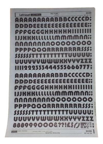 Imagem de Letraset Folha 25 X 38Cm Letras Maiúsculas Com 12.7Mm Altura