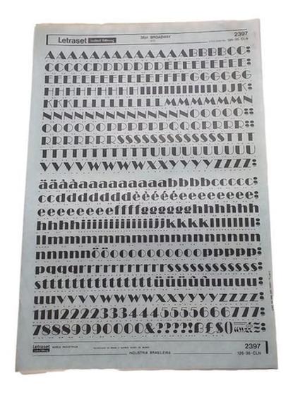 Imagem de Letraset Folha 25 X 38Cm Letras Maiúsculas Com 9.5Mm Altura