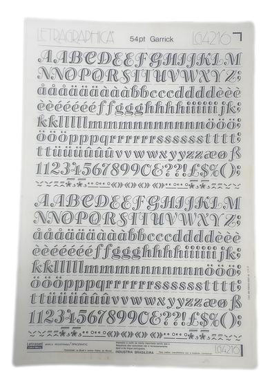 Imagem de Letraset Letragraphica Decalque 25 X 38Cm 13.5Mm De Altura