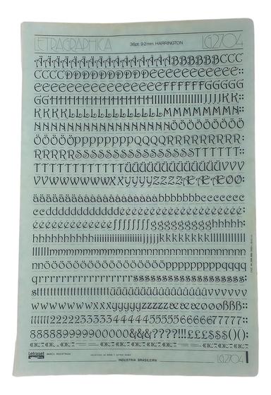 Imagem de Letraset Letragraphica Decalque 25 X 38cm 9.2mm De Altura