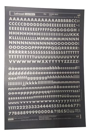 Imagem de Letraset Letragraphica Decalque 25 X 38Cm 9.3Mm De Altura