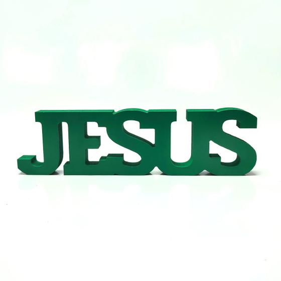 Imagem de Letreiro Jesus em PVC Ilumine seu Lar com Fé e Devoção 25X9