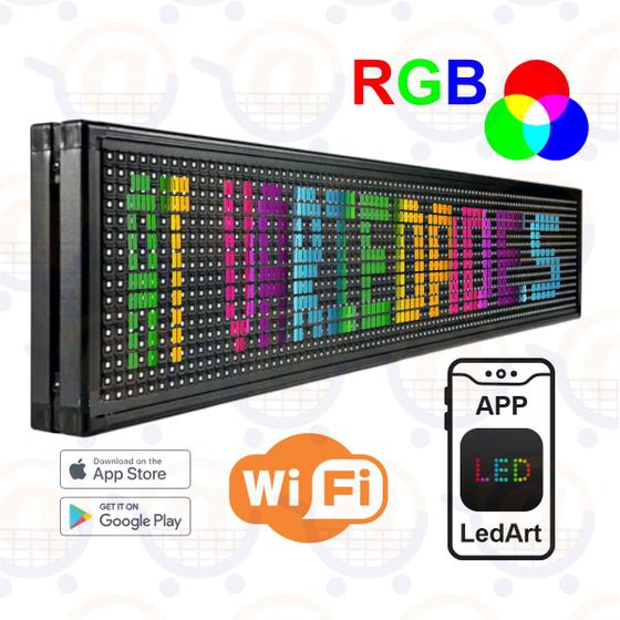 Imagem de Letreiro Led Rgb 70x20 Painel Led Wifi App Cores Editáveis