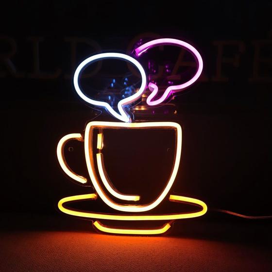 Imagem de Letreiro Placa Neon Led - Hora Do Café