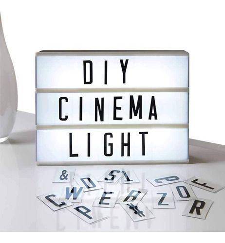 Imagem de Letreiro Quadro Led Light Box A4 Com Letras E Números Preto E Branco TOP