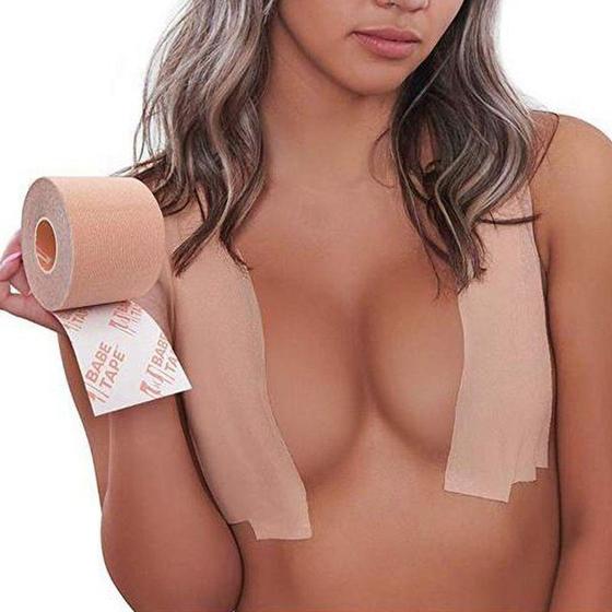 Imagem de Levanta Peito Adesivo Seios Sutiã Fita Push Up Invisível 5m - Boob Tape