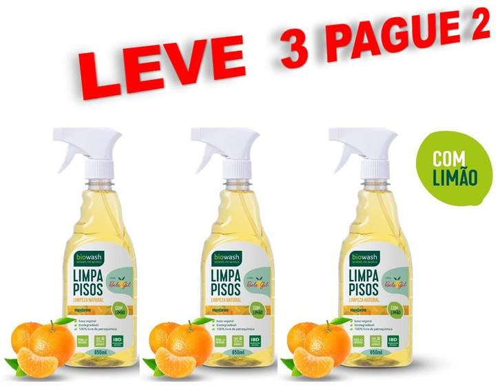 Imagem de Leve 3 pague 2  limpa pisos gatilho 650ml biowash biodegradável