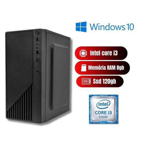 Imagem de Leve e Poderoso: PC Intel core i3 com 8GB RAM e SSD 120GB