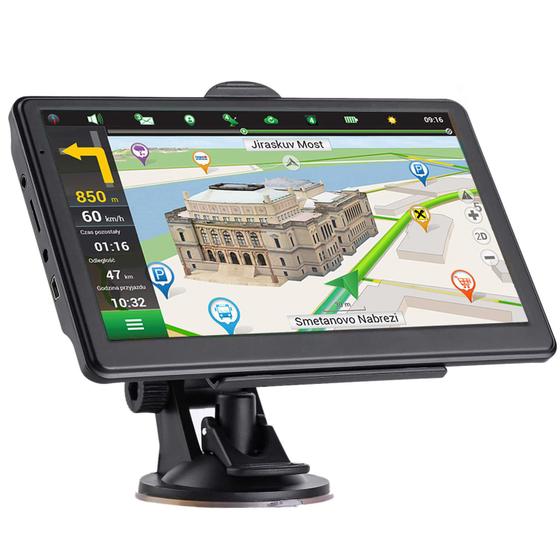 Imagem de Lição de navegação GPS 2023 Mapa GPS de carro com tela sensível ao toque de 7 polegadas