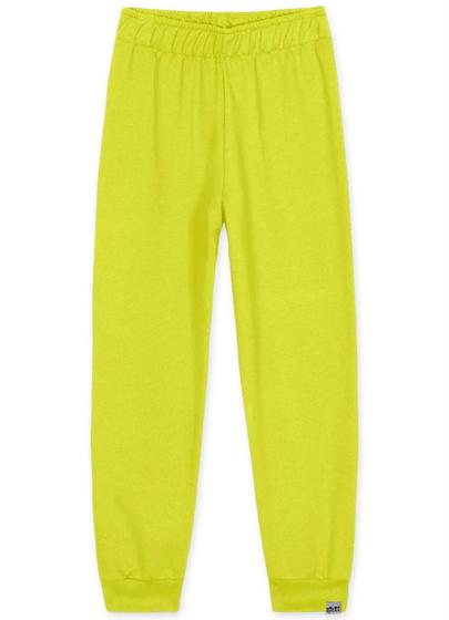 Imagem de Lilica Ripilica - Calça Básica Moletom Infantil  Amarelo Neon-Tamanho 4