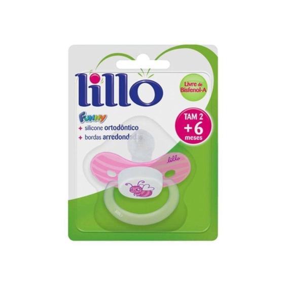 Imagem de Lillo 611330 Funny Bichos Chupeta Ort Silicone Rosa Tam2