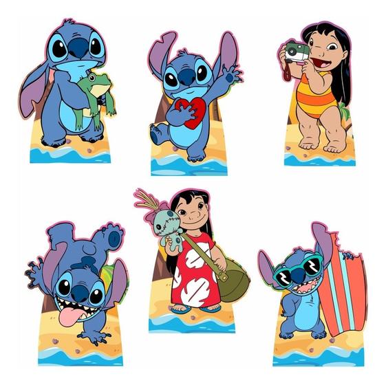 Imagem de Lilo E Stitch Kit 6 Displays De Mesa Totens Decoração Festa