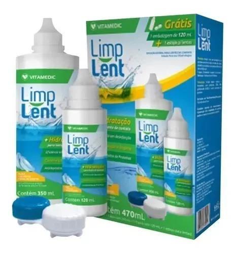 Imagem de Limp lent solução para lente de contatos 350ml+ frasco de 120ml + estojo para lentes