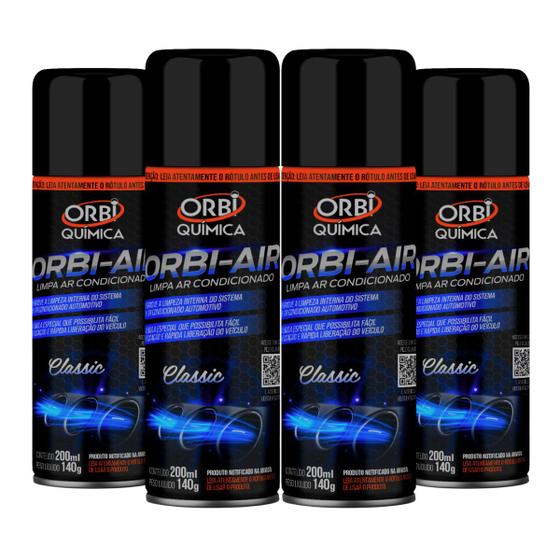 Imagem de Limpa Ar Condicionado Higienização Automotiva Aroma Classic Kit com 4 - Orbi Química