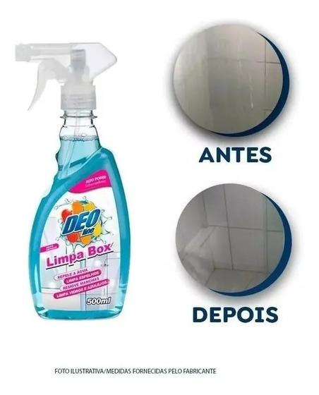Imagem de Limpa Box Limpeza e Remoção de Oleosidade e Sujeiras formadas por resíduos de sabonete e shampoo 500ml Deoline