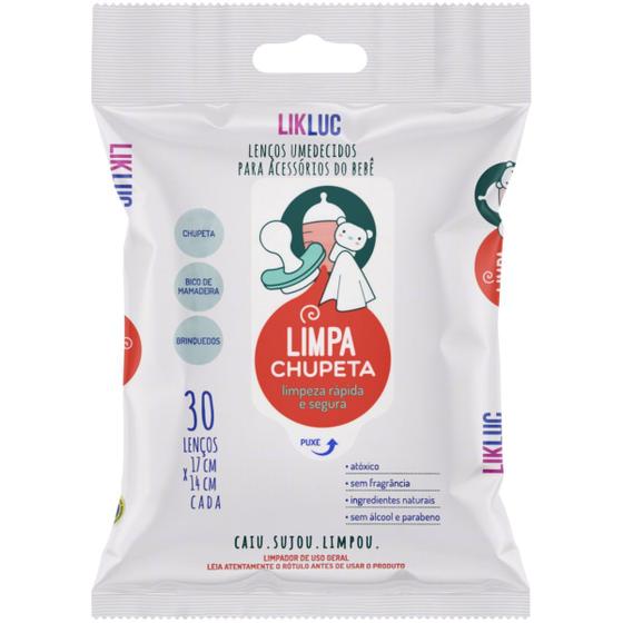 Imagem de Limpa chupeta lenços umedecidos higienizadores 30un - likluc