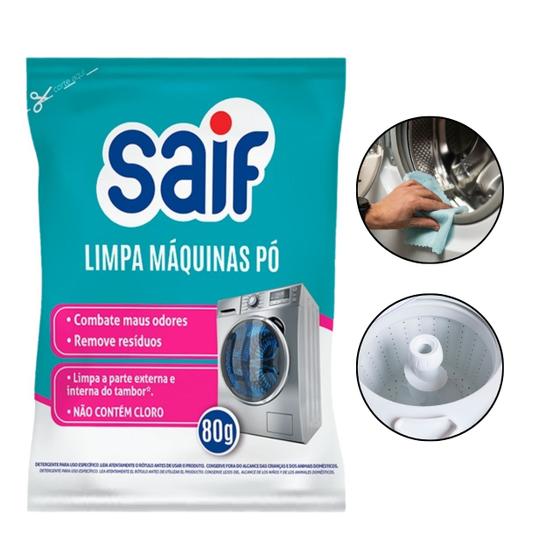 Imagem de Limpa Maquina de Lavar Roupa Sachê Higienizador 80g S/ Cloro Em Pó Limpar Electrolux Samsung Consul