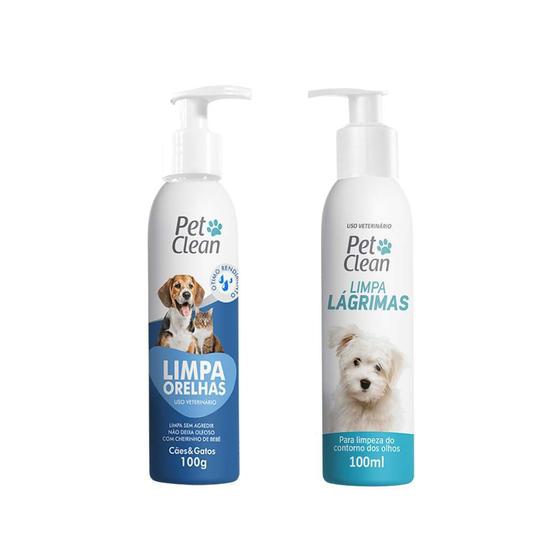 Imagem de Limpa Orelhas 100g e Limpa Lagrimas 120ml Pet Clean Cachorro