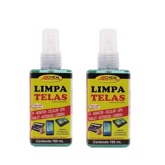 Imagem de Limpa Tela Limpeza Eficiente 100ml Allchem 2 Unidades