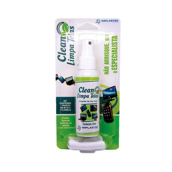 Imagem de Limpa Telas Implastec Clean 60Ml + Flanela