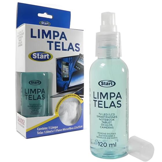 Imagem de Limpa Telas Kit Start 120ml Multiuso P/ Celulares Notebook 