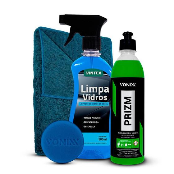 Imagem de Limpa Vidros + Prizm Remove Chuva Ácida + Toalha e Aplicador