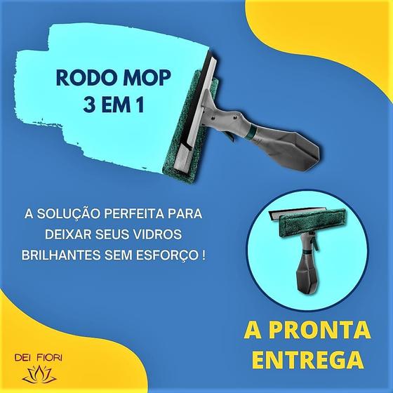 Imagem de Limpa Vidros Spray Com Reservatório E Esfregão 230ml 3 Em 1