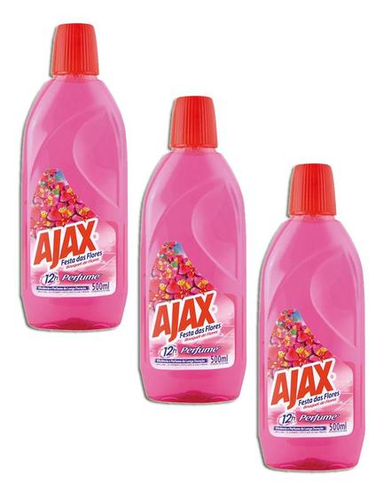 Imagem de Limpador Ajax Bouquet De Flores 500ml Kit 3