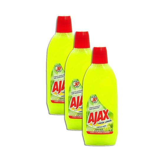 Imagem de Limpador Ajax Fresh Lemon 500Ml Kit 3