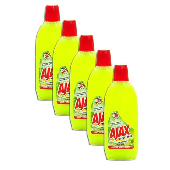 Imagem de Limpador Ajax Fresh Lemon 500Ml Kit 5