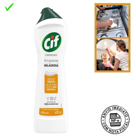 Imagem de Limpador cif cremoso limpeza  profunda 450ml laranja