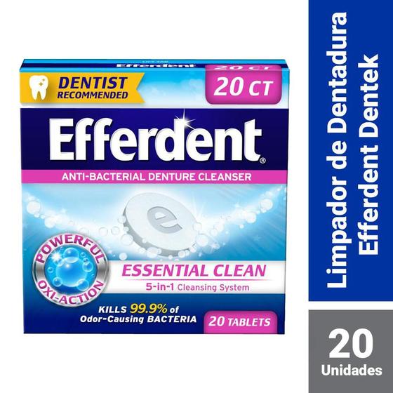 Imagem de Limpador de Dentadura Antibacteriano Efferdent com 20 Tabletes