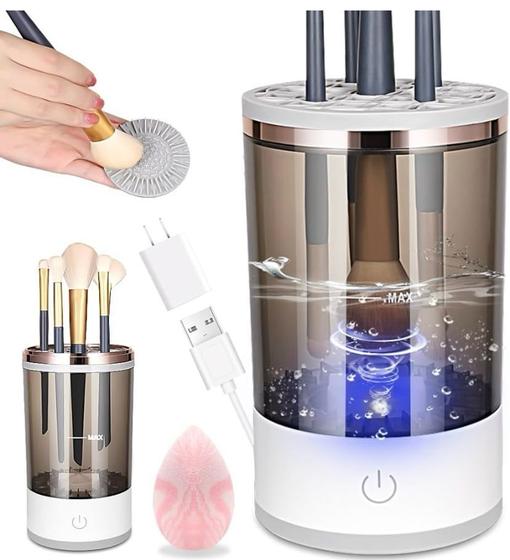 Imagem de Limpador de pinceis de maquiagem elétrico máquina automática