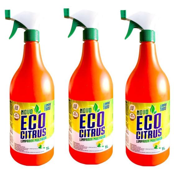 Imagem de Limpador desengordurante  multiuso eco citrus  1l kit com 3 