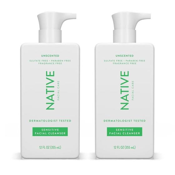 Imagem de Limpador facial Native Sensitive Face Wash 360 ml (pacote com 2)