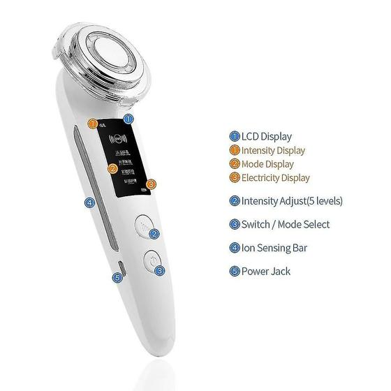 Imagem de Limpador Facial RF - Máquina de Beleza para Rosto e Olhos - Microcorrente e Vibração