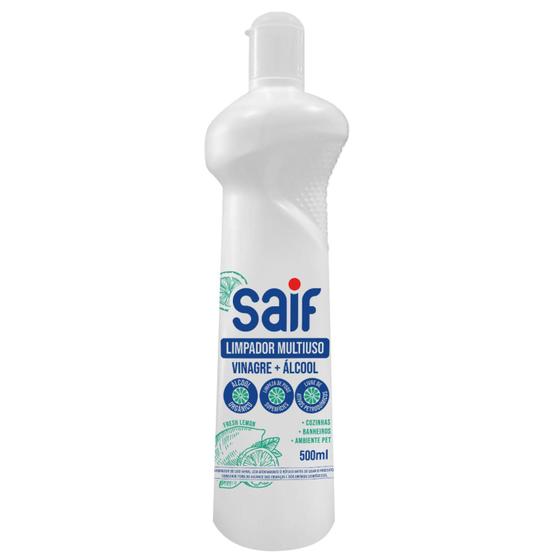Limpador multiuso vinagre + alcool saif squeeze 500ml Menor preço em Limpador multiuso vinagre + alcool saif squeeze 500ml