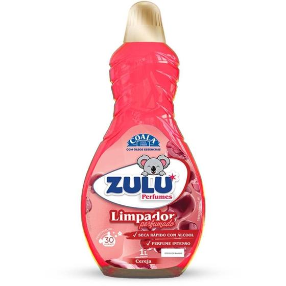 Imagem de Limpador Multiuso Zulu Perfumes Cereja 1L - Caixa com 12 Unidades