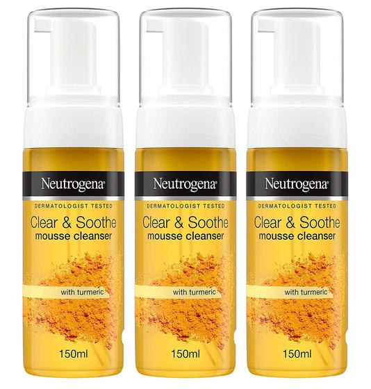 Imagem de Limpador Neutrogena Clear and Soothe Mousse 150 ml (pacote com 3)