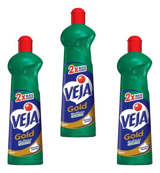 Imagem de Limpador Veja Multi Uso Gold Campestre 500ml Kit 3