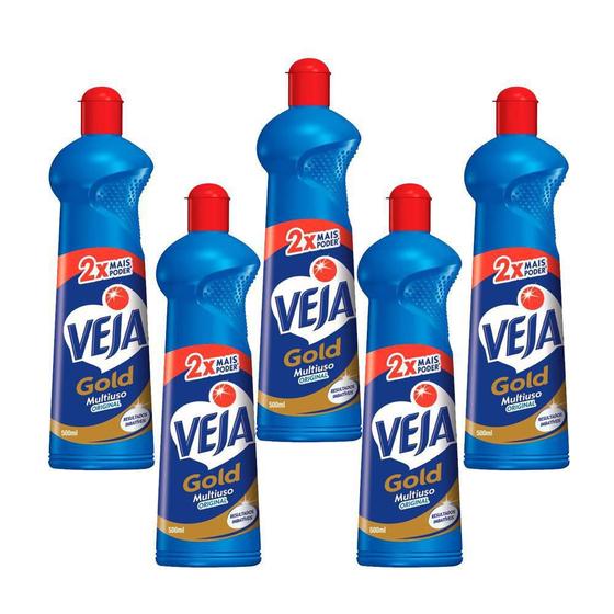 Imagem de Limpador Veja Multi Uso Gold Original 500Ml Kit 5