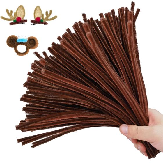 Imagem de Limpadores de cachimbo Craft Chenille Stems 200 unidades ESUOHYM Brown