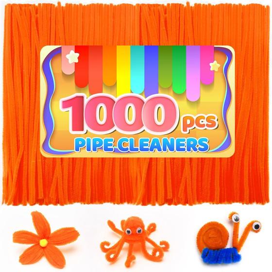 Imagem de Limpadores de cachimbo IOOLEEM Orange Chenille Stems 1000 unidades