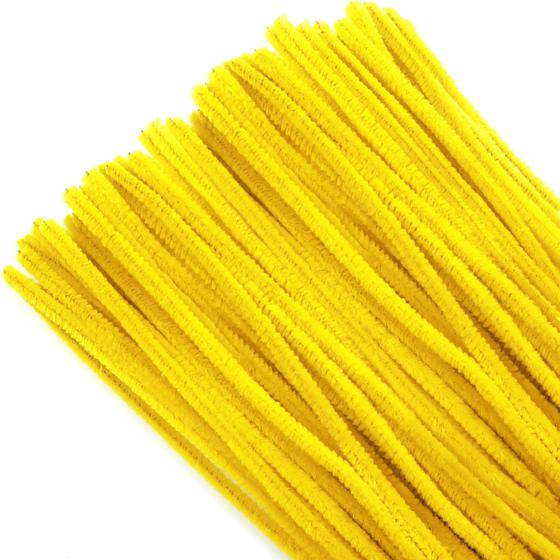 Imagem de Limpadores de cachimbo TOAOB Chenille Stems amarelos 6 mm x 30 cm 100 unidades