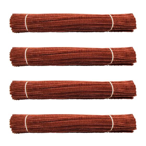 Imagem de Limpadores de cachimbo Waycreat Brown Chenille Stem 6 mm x 30 cm 400 unidades